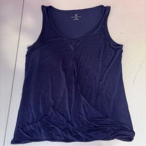 New York & Company Classic Navy Sleeveless Blouse